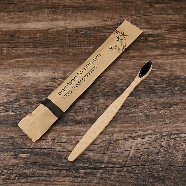 Eco-Friendly Bamboo Toothbrush Set (10 Pack) - Soft Charcoal Bristles, Biodegradable Handle