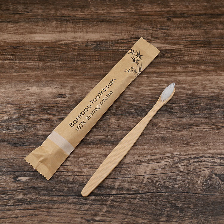 Eco-Friendly Bamboo Toothbrush Set (10 Pack) - Soft Charcoal Bristles, Biodegradable Handle