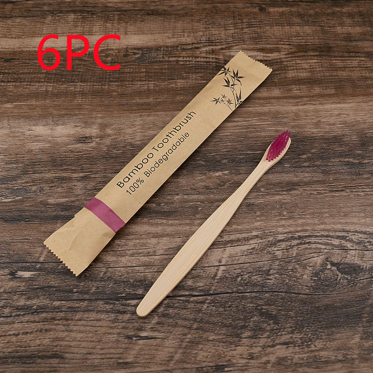 Eco-Friendly Bamboo Toothbrush Set (10 Pack) - Soft Charcoal Bristles, Biodegradable Handle