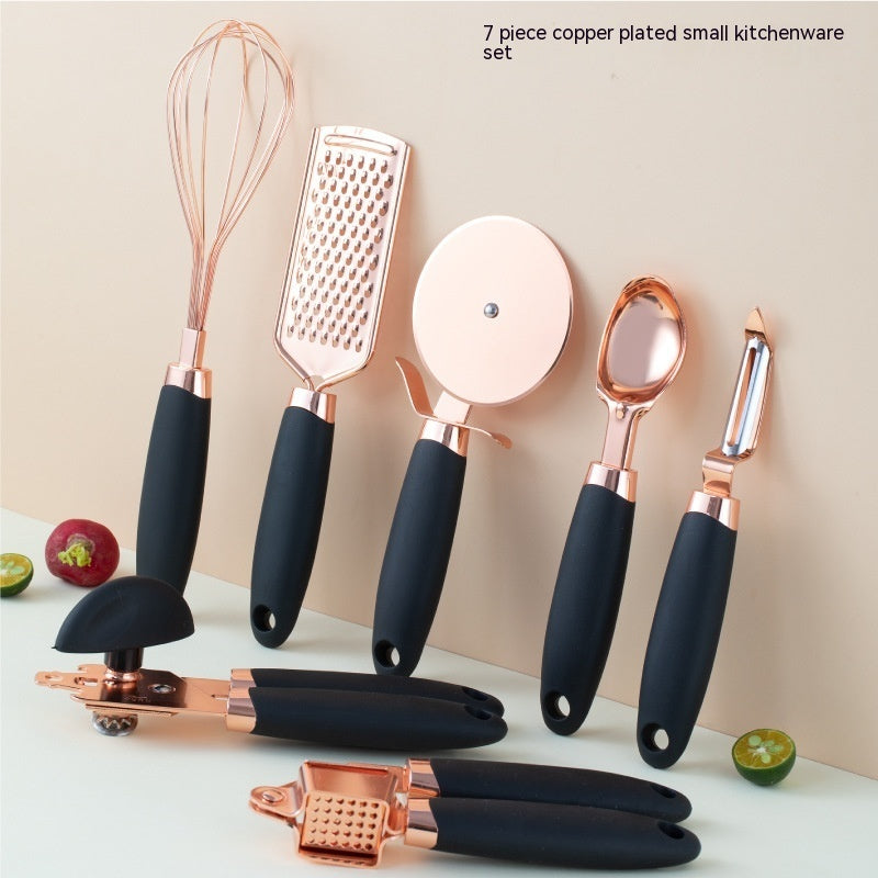 Luxury Rose Gold Kitchen Tool Set – 7-PC Stainless Steel Culinary Essentials