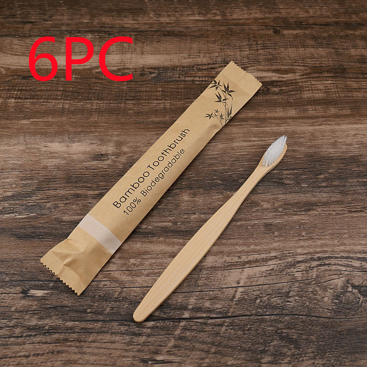 Eco-Friendly Bamboo Toothbrush Set (10 Pack) - Soft Charcoal Bristles, Biodegradable Handle