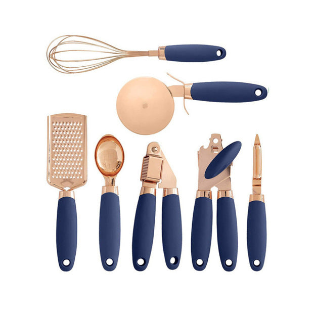 Luxury Rose Gold Kitchen Tool Set – 7-PC Stainless Steel Culinary Essentials