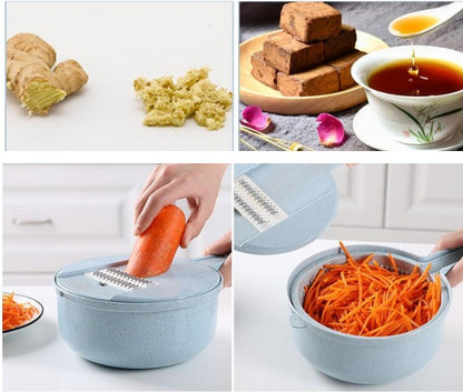 Professional 8-in-1 Mandoline Slicer Set - Stainless Steel Vegetable Cutter