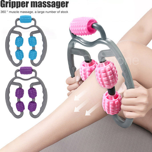 Luxury U-Shape Deep Tissue Massage Roller – 4-Wheel Muscle Relief