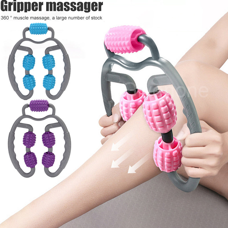 Luxury U-Shape Deep Tissue Massage Roller – 4-Wheel Muscle Relief