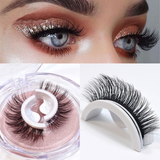 Luxury Self-Adhesive Eyelashes – Reusable Glue-Free Natural Curl Lashes with Eyeliner Effect