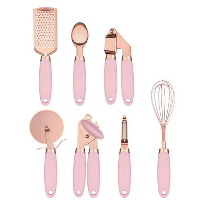Luxury Rose Gold Kitchen Tool Set – 7-PC Stainless Steel Culinary Essentials