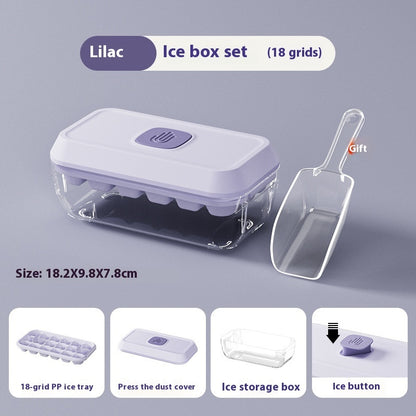 Luxury 32-Cell Silicone Ice Cube Tray | Lid & Shovel