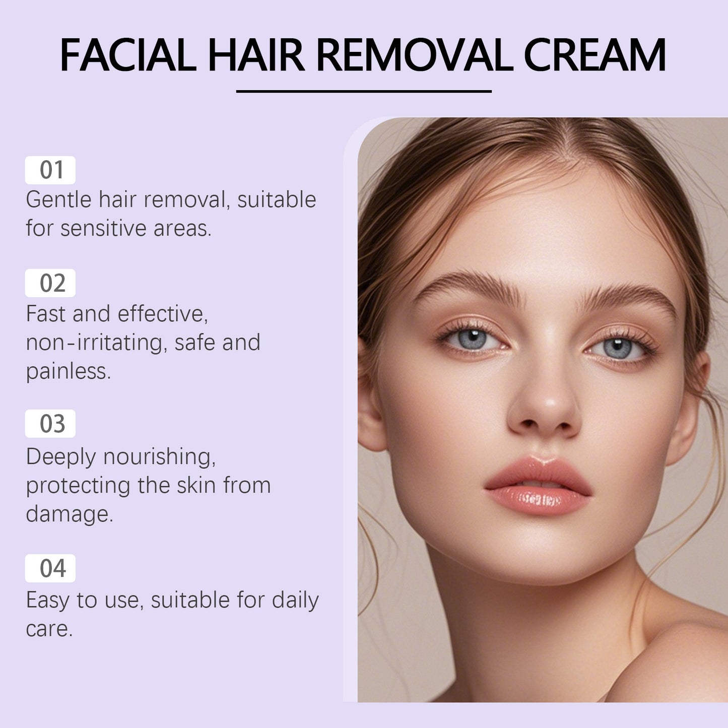 Luxury Facial Hair Removal Cream | Shea Butter & Centella Asiatica
