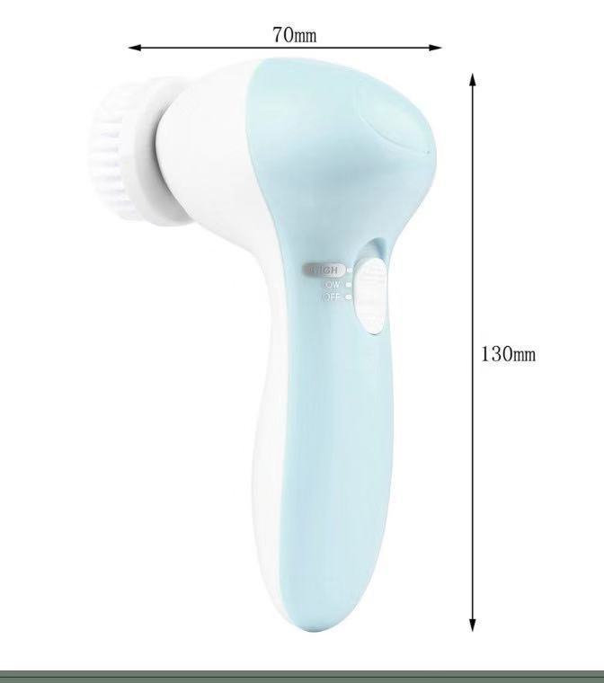 5-in-1 Electric Facial Cleansing Brush – Deep Pore Massager & Positive Ion Skin Tool