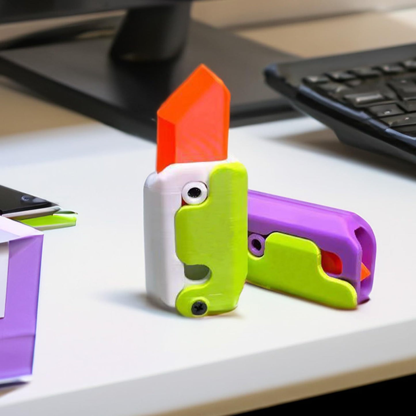 Gravity Flipping Carrot Knife Toy | 3D Printed Stress Reliever