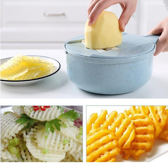 Professional 8-in-1 Mandoline Slicer Set - Stainless Steel Vegetable Cutter