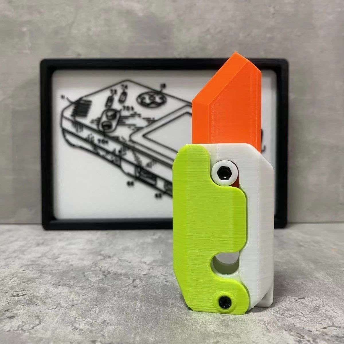 Gravity Flipping Carrot Knife Toy | 3D Printed Stress Reliever