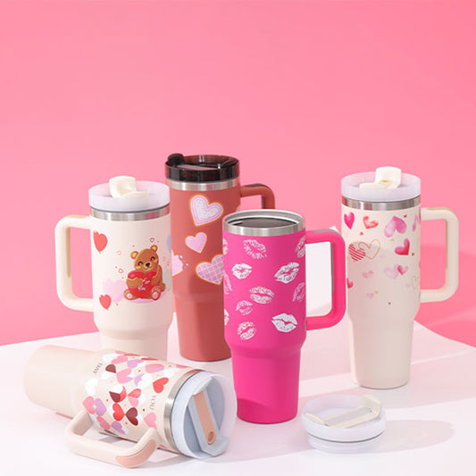 Luxury 40oz Tumbler with Handle & Straw - Premium Insulated Stainless Steel Cup