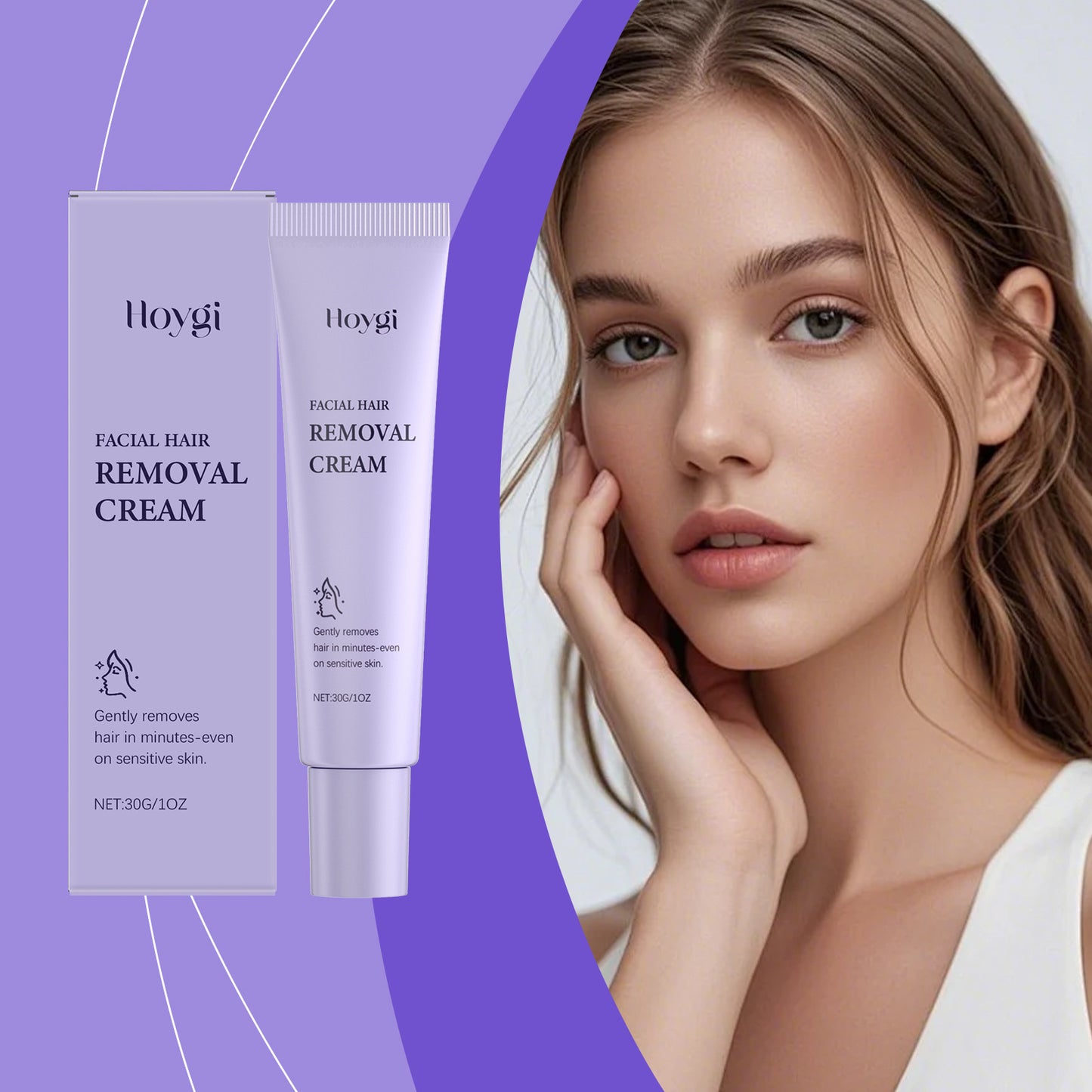 Luxury Facial Hair Removal Cream | Shea Butter & Centella Asiatica