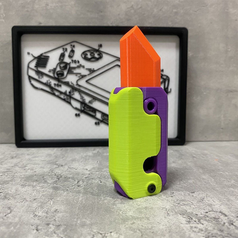 Gravity Flipping Carrot Knife Toy | 3D Printed Stress Reliever