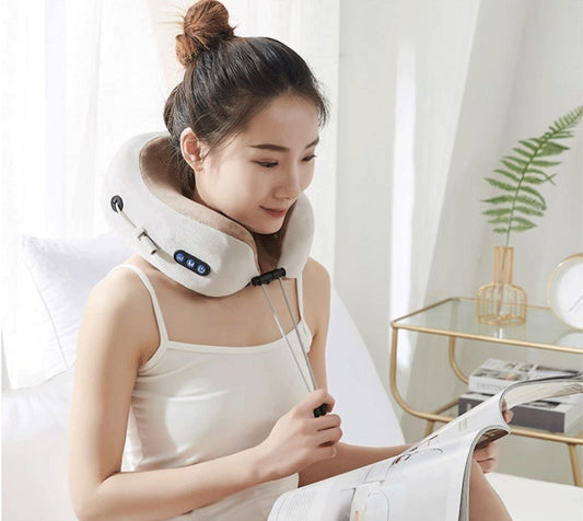 Luxury U-Shaped Neck Massager – 3D Kneading, Heat Therapy & Shiatsu Relief