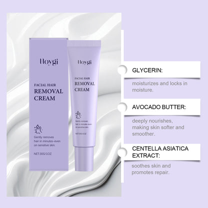 Luxury Facial Hair Removal Cream | Shea Butter & Centella Asiatica