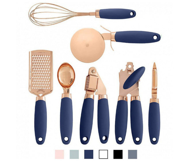 Luxury Rose Gold Kitchen Tool Set – 7-PC Stainless Steel Culinary Essentials
